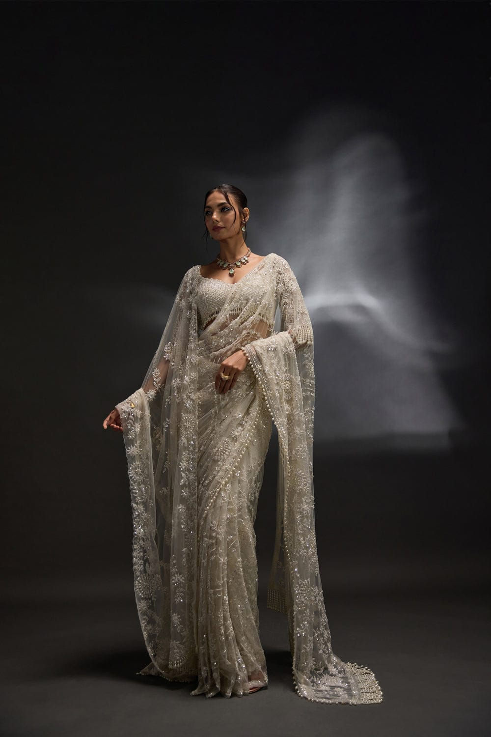 Heavy 5mm multy Sequins Embroidery work Saree