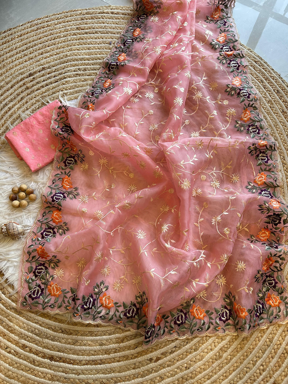 Thumbnail: Soft Refined Organza Silk Saree