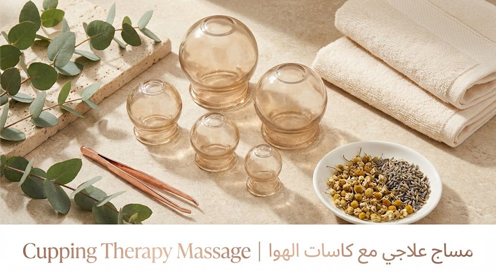 مساج علاجي مع كاسات الهوا