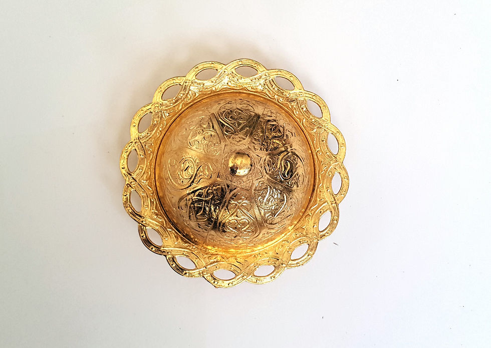 Thumbnail: Sugar Candy BOWL Gold Turkish Ottoman DELIGHT Basin Castor Pot Di