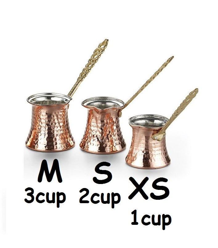 Thumbnail: Turkish Coffee Pot Hand Hammered Copper Ibrik Vintage Jazzva Briki