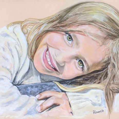 Portrait in soft pastels on pastelmat