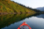A view from a kayak on Cameron Lake in Waterton delivers serene views.