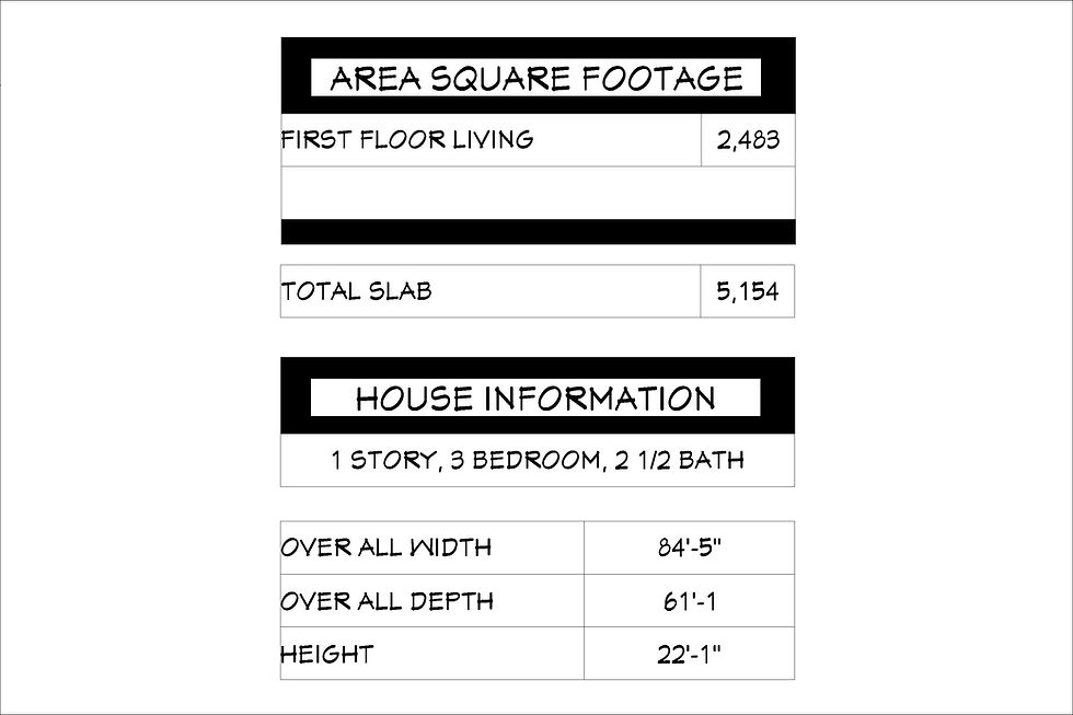 Thumbnail: HOUSE PLANS BRN 07F-1 STORY, 3 BEDROOMS, 2.5 BATHS, 2,483 SQFT.