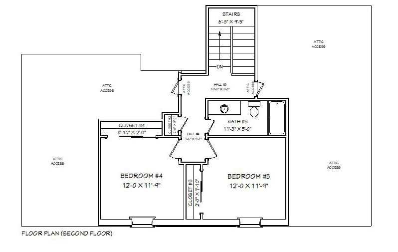 Thumbnail: HOUSE PLAN BRN 05B-2 STORY, 4 BEDROOMS, 3 BATHS, 2,097 SQFT.