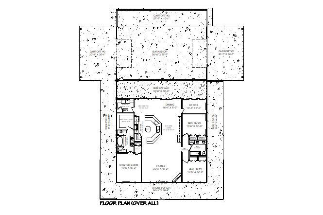 Thumbnail: HOUSE PLAN-BRN 08-1 STORY, 3 BEDROOM, 2 BATH, 2,319 SQFT. RANCH STYLE