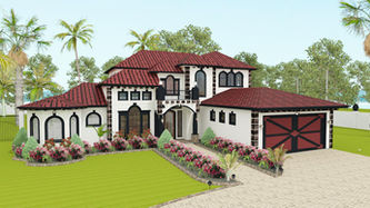 MEDITERRAINEAN HOUSE PLAN-MED13, BEDROOMS, 3 FULL BATHS, 3,051 SQFT