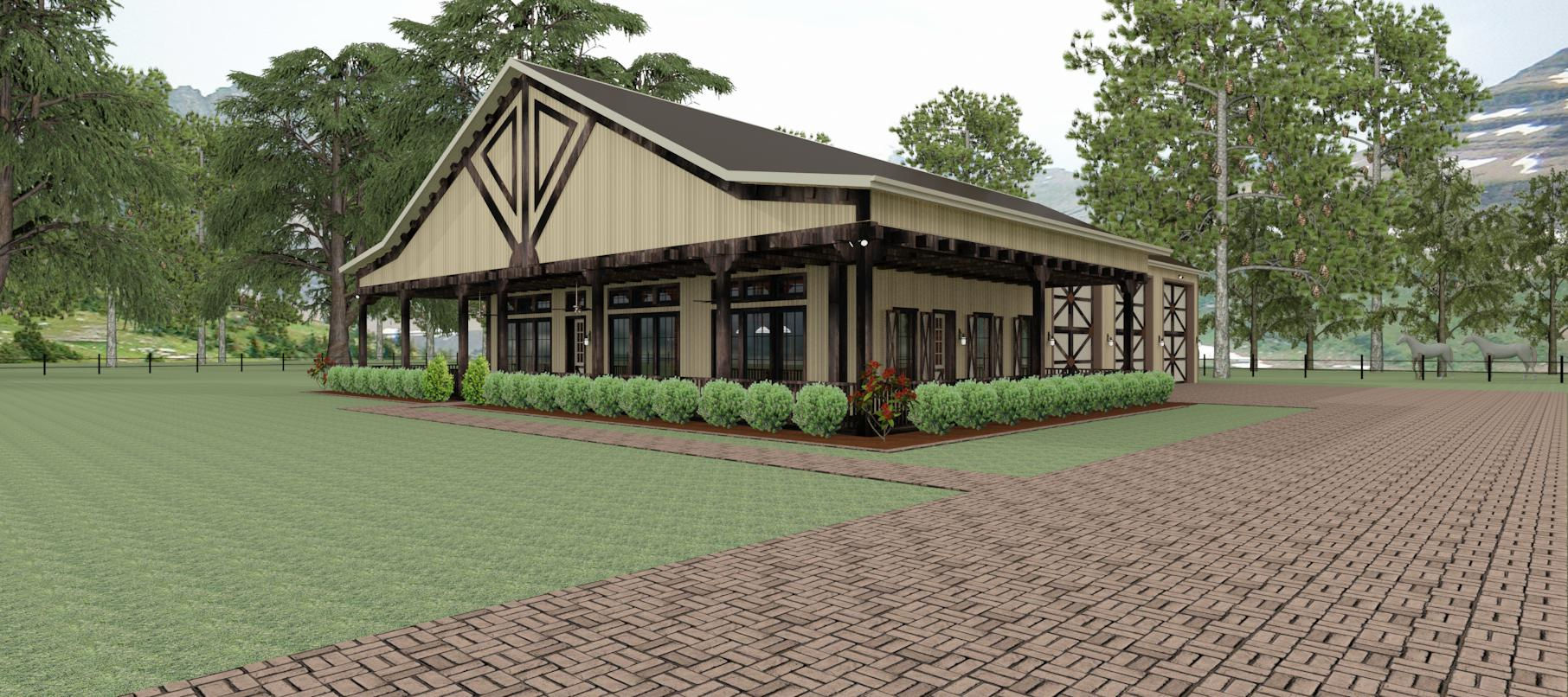 HOUSE PLAN BRN 04-1 STORY, 2 BEDROOMS, 2 BATHS, 1,906 SQFT.