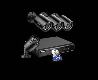 security 4 black cameras and unit display image