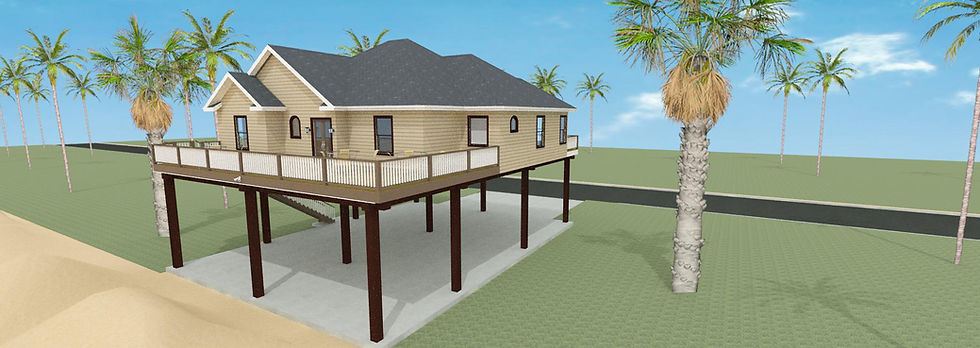 Thumbnail: HOUSE PLAN- BH-05- 1 STORY, 3 BEDROOMS, 2 BATHS 1,641 SQFT. BEACH HOME