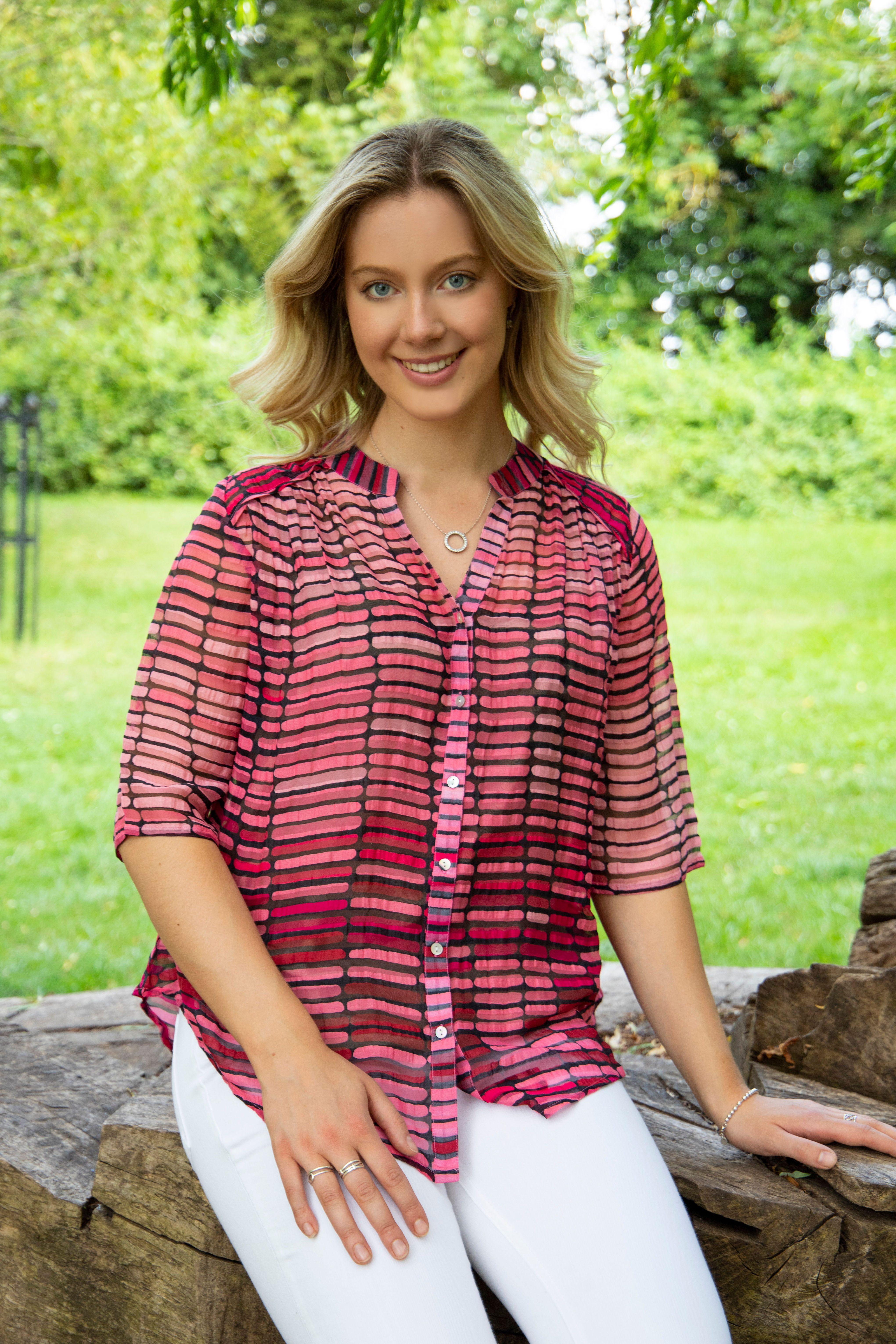 #8097 - Tile Print Relaxed Grandad Shirt