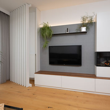 Wohnwand mit Heizkörperverbau