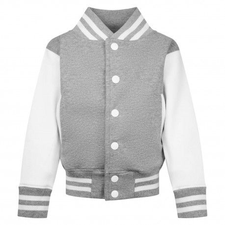 Thumbnail: A trendy children's varsity jacket with contrasting sleeves, ideal for sporty style.