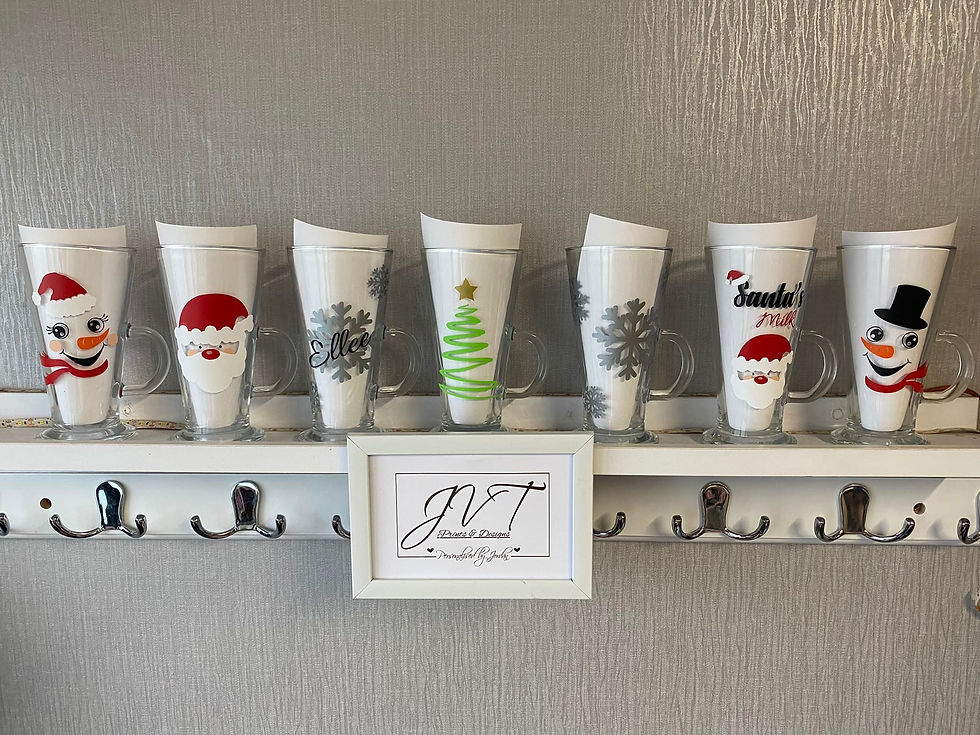 custom Christmas latte glasses