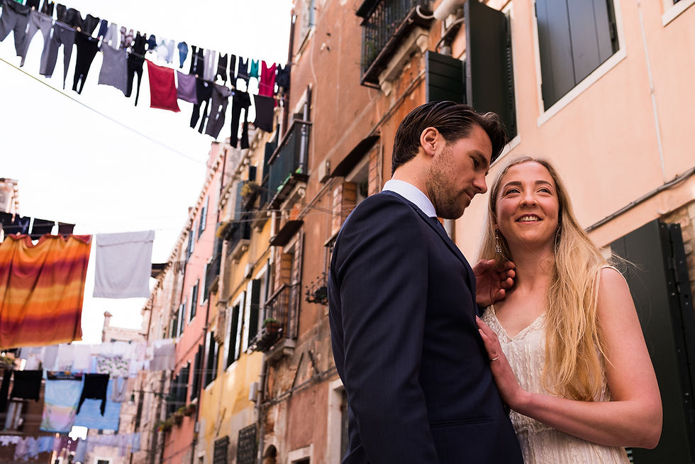 Bruidsfotografie Venetië waslijnen