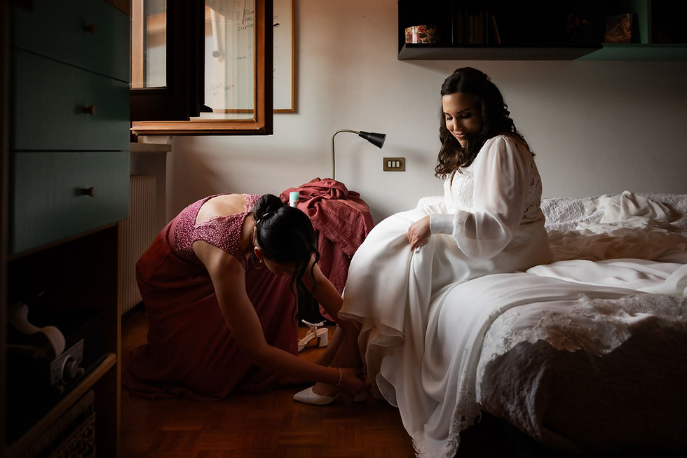 Trouwfotografie Italië klaarmaken bruid