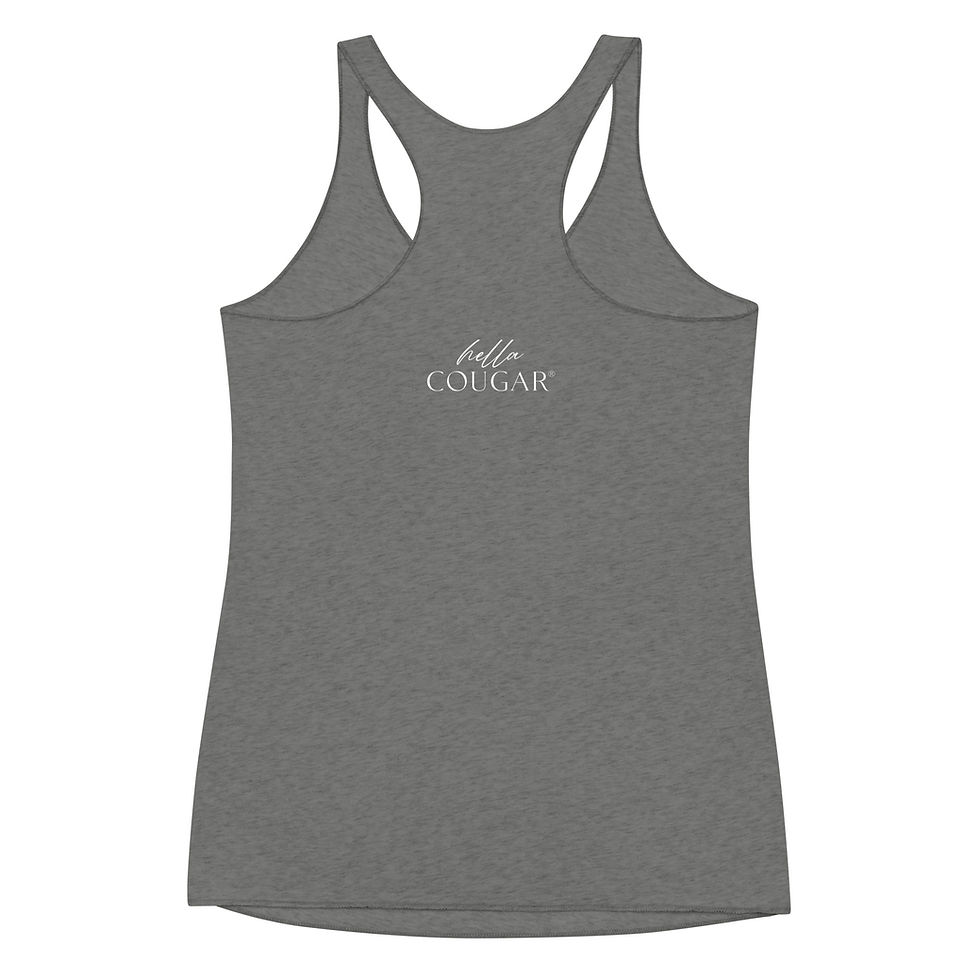Thumbnail: Cougar College Block in White Women's Racerback Tank 