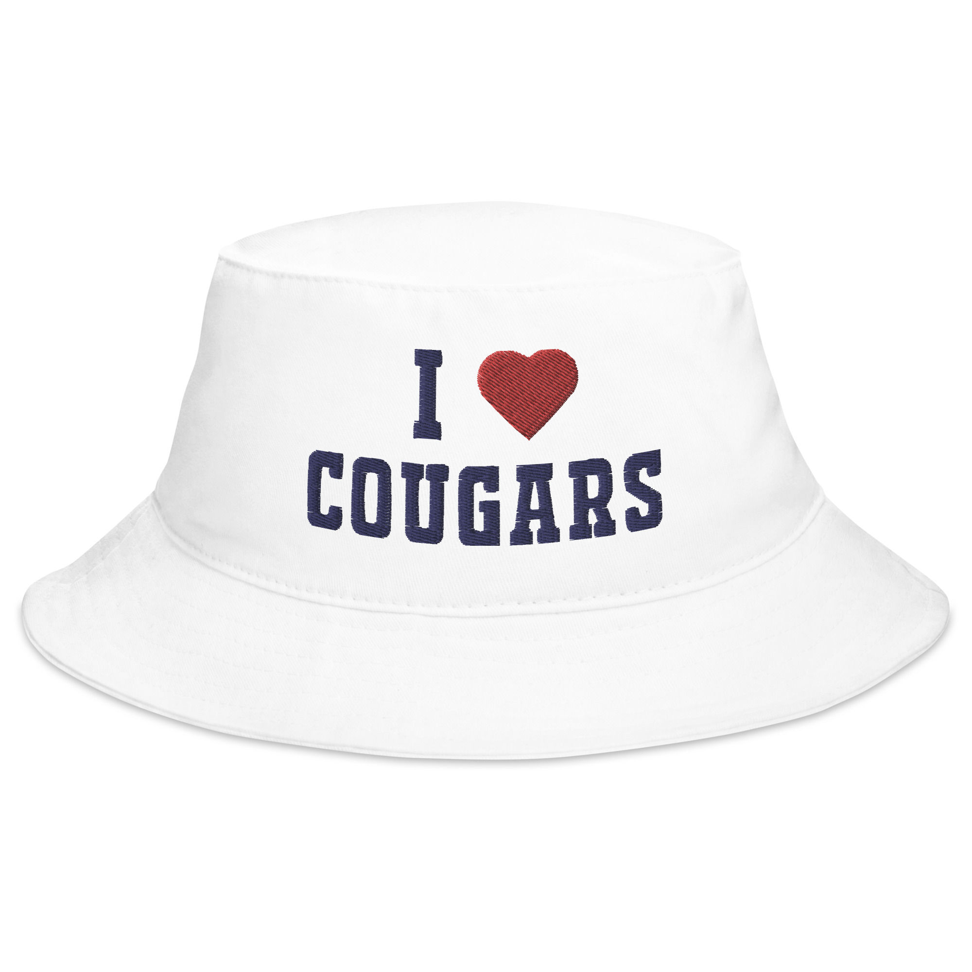 I Heart Cougars White Bucket Hat