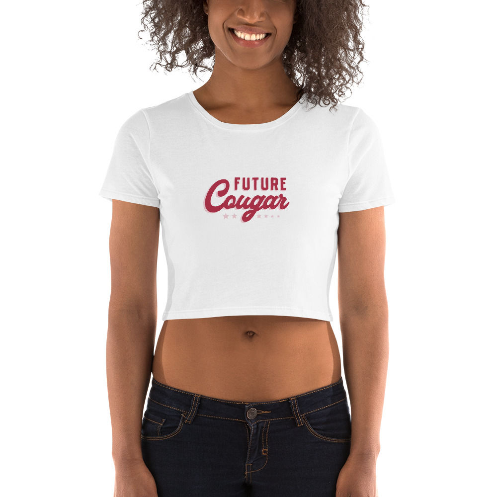Future Cougar with Stars Women’s Crop Tee in White