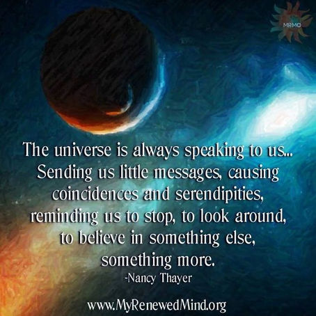 Trusting in the Universe's guidance.