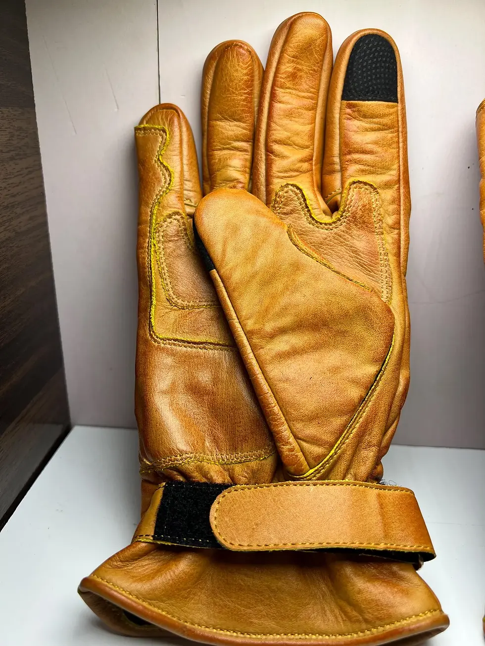 Thumbnail: Leather Motorcycle Riding Gloves for Men