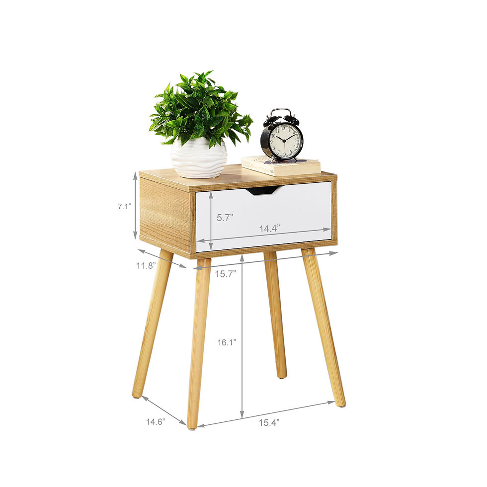 Thumbnail: Modern Natural Nightstand, Wooden Drawer With Storage, Living Room Bedroom Furni