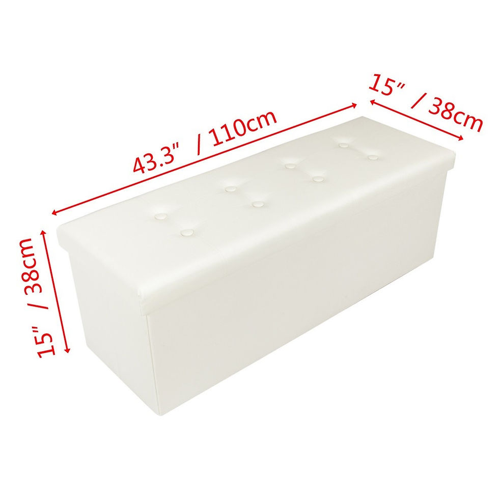 Thumbnail: 43 Inches Folding Storage Ottoman Bench, Bed End Bench with 120L Large Storage S