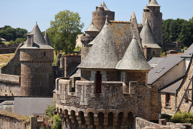 Explore the medieval architecture of Château de Fougères, a historic landmark in Brittany, France.