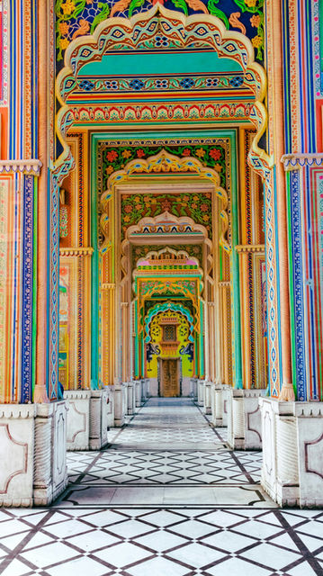 The painted arcade at Patrika Gate