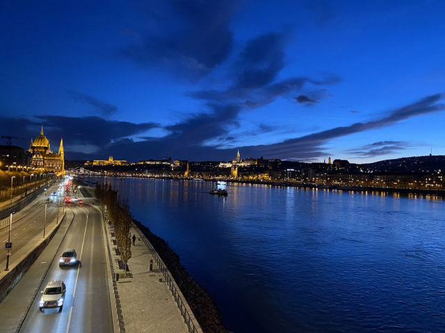 Danube panorama at dusk, Budapest