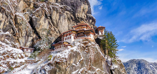 The amazing Paro Takstang Monastery also popularly known as The Tiger's Nest. It's an amazing piece of architecture build on the edge of the mountain.