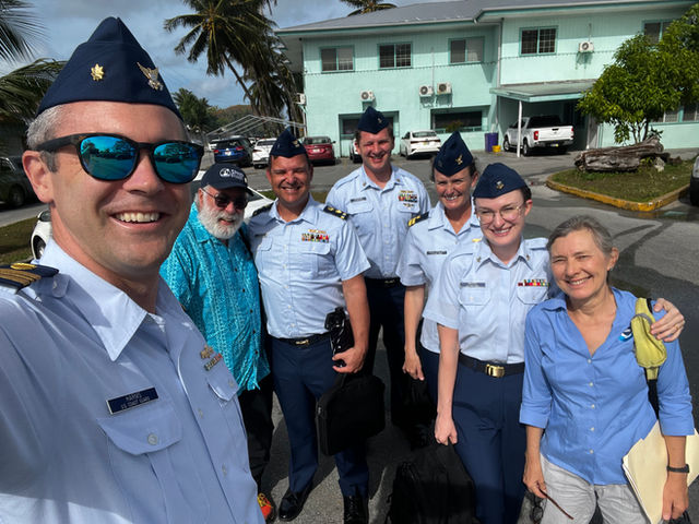 Members of the Oil Spill Task Force take a moment for a photo in Majuro, Republic of the Marshall Islands, on April 1, 2024. In a landmark collaboration, five Hawaii-based active d