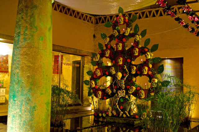 Tree of life sand art for Day of the Dead, Oaxaca