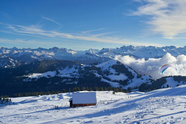 On top of Mt Rigi in a beautiful winter day