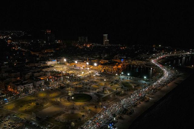 Aerial photos from Tripoli shows the commemoration of the 11th anniversary of the Libyan 17th Feb revolution.