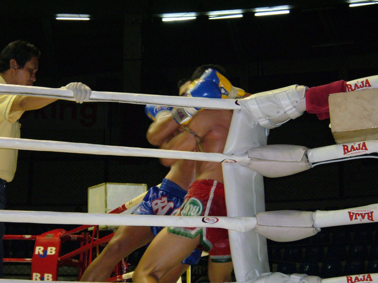 Muay Thai bout at Rajadamnern Stadium