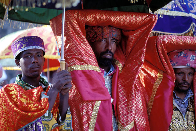 Timkat ceremony crowds, Gondar