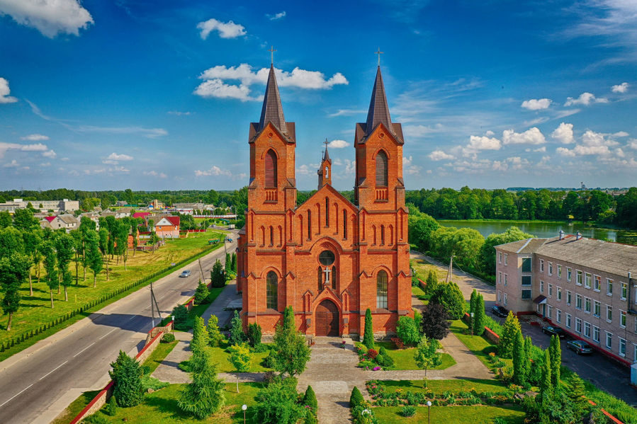 Catholics church in small Belarus city Miory, one of the popular place for tourists.
