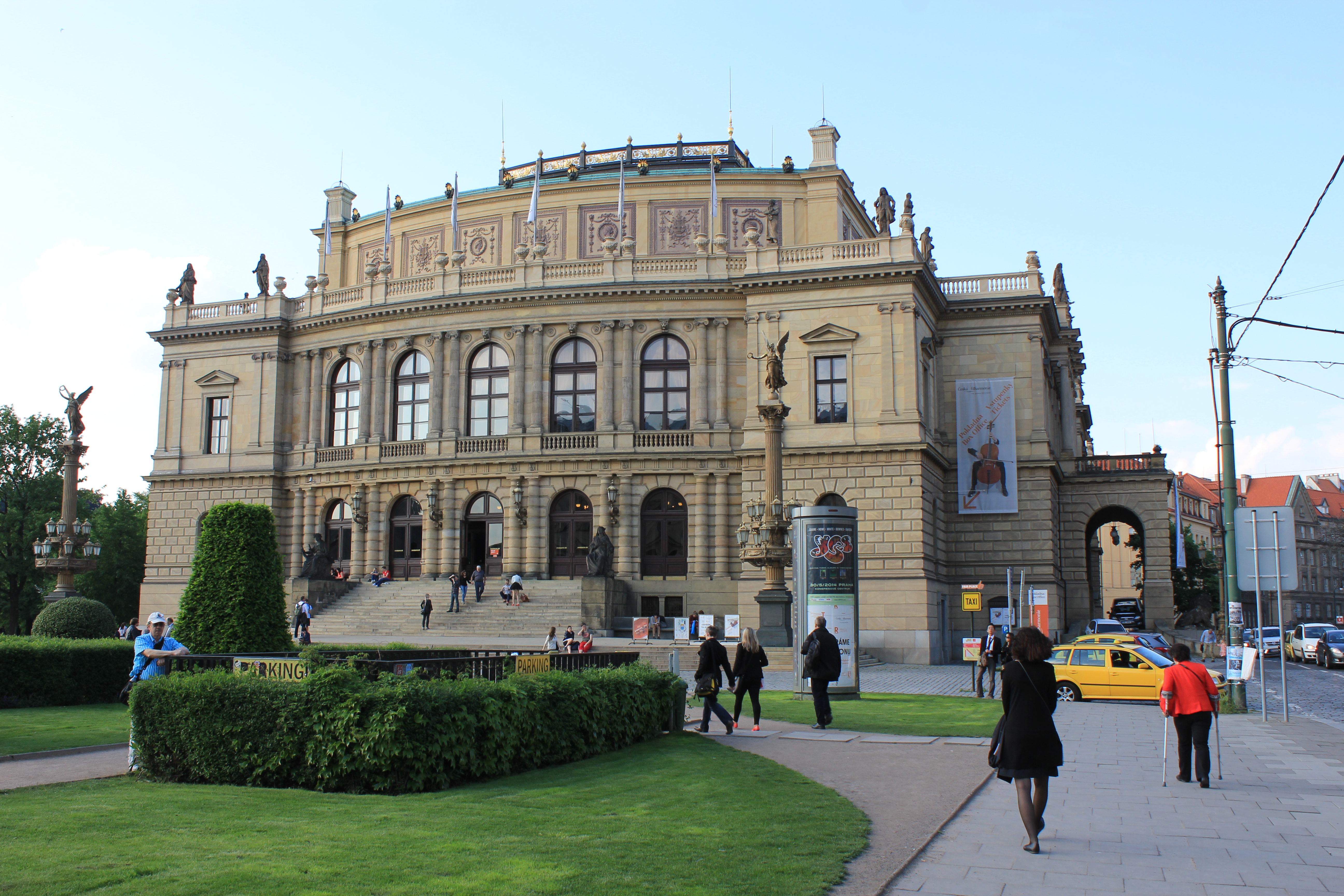Ornate ceiling of the Rudolfinum concert hall