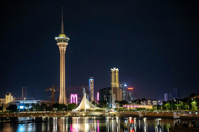 A view of a city at night from across the water