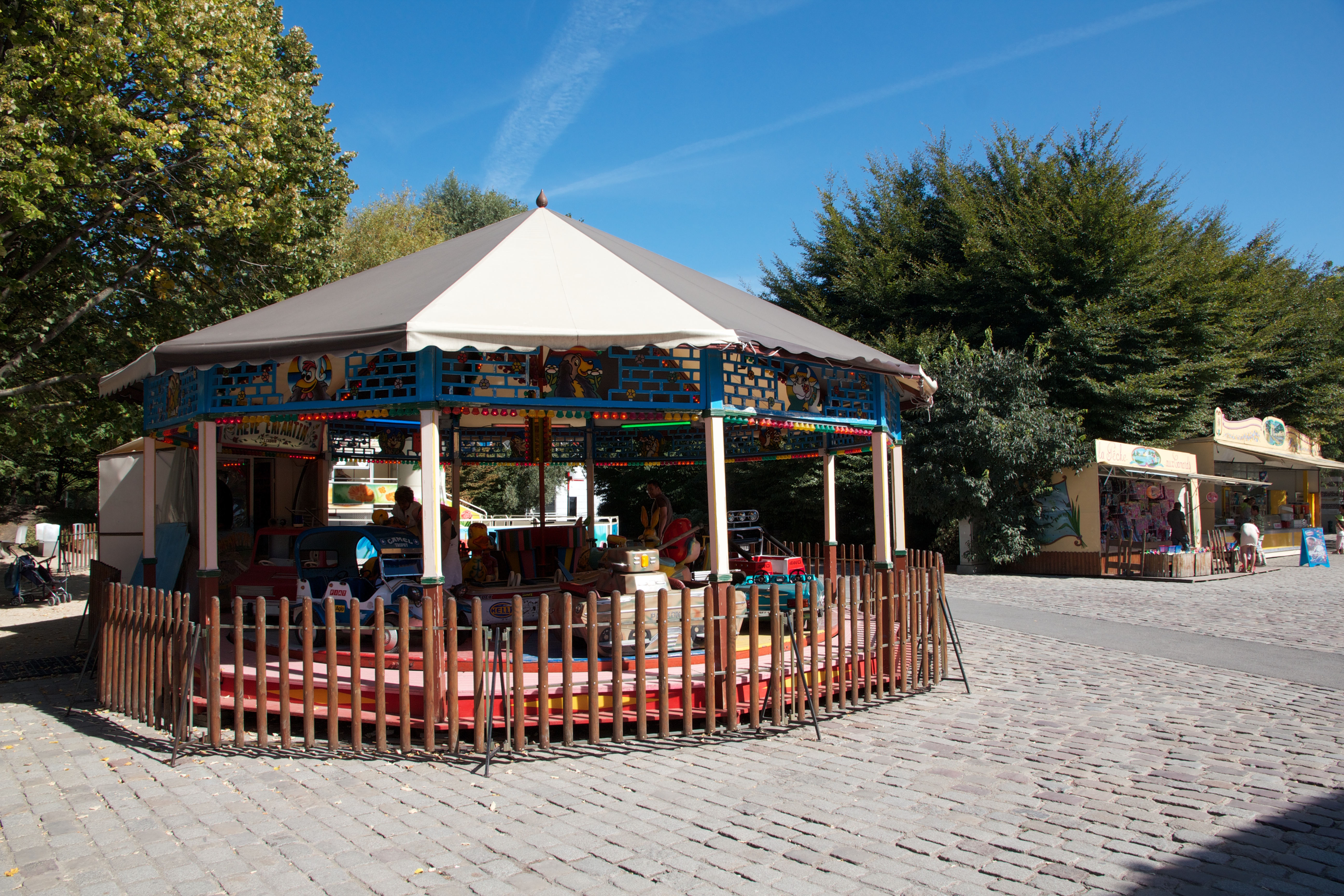 Carousel and lawns, Parc de la Villette, Paris