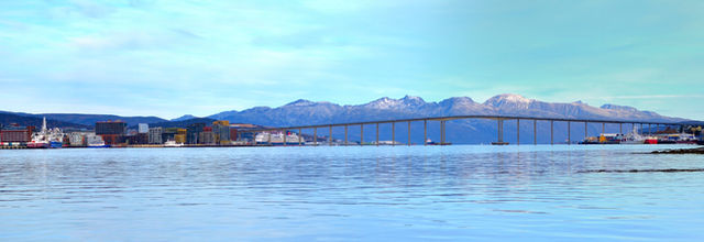 Tromsø ringed by Arctic peaks & the Arctic Cathedral, Norway