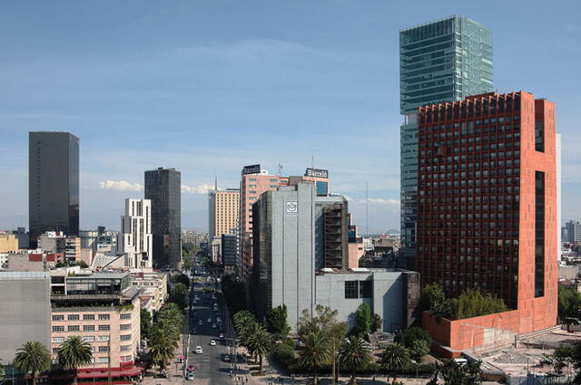 Republic avenue view from Revolution Monument, Mexico City
