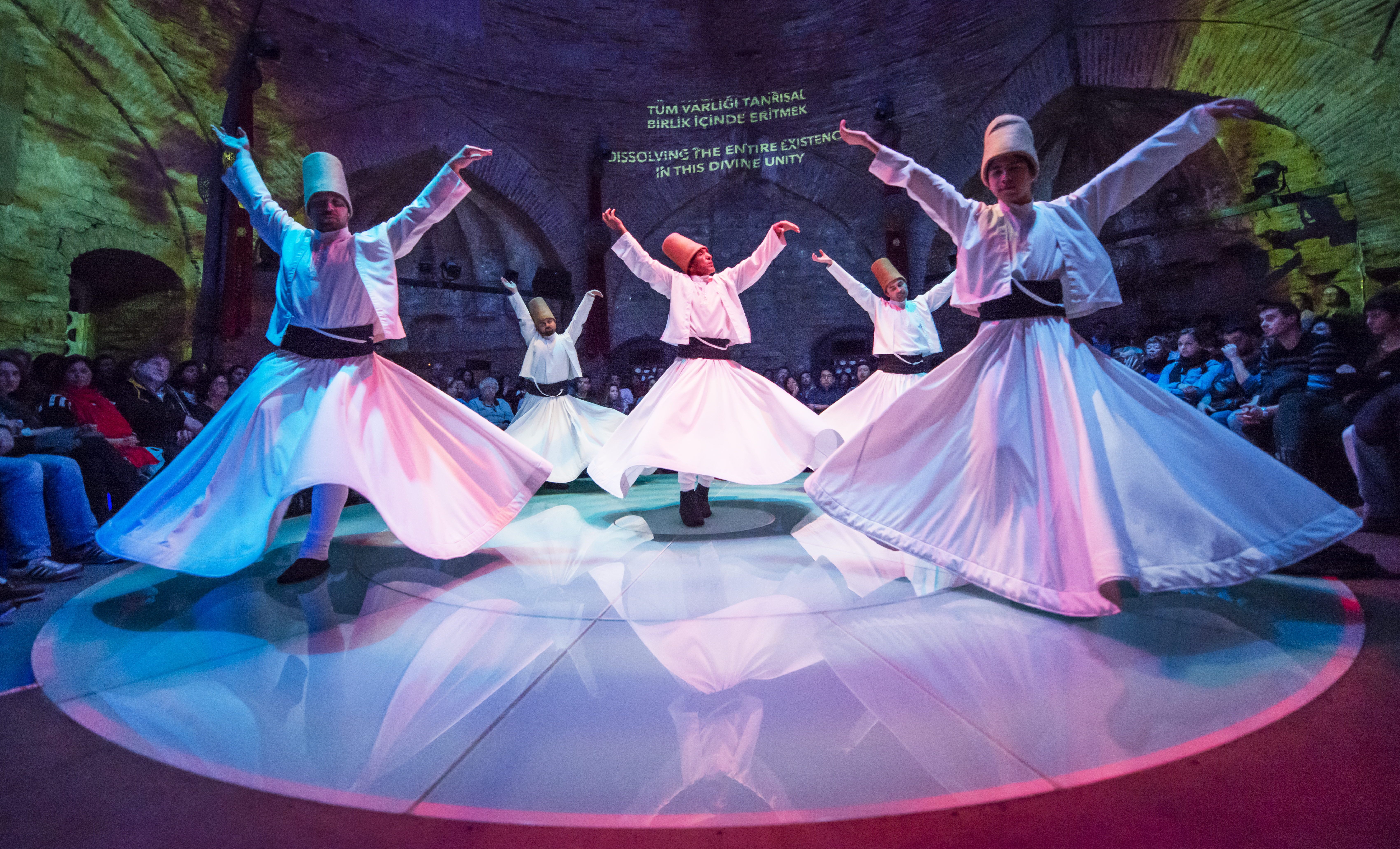 Whirling dervishes performing at Hodjapasha, Istanbul