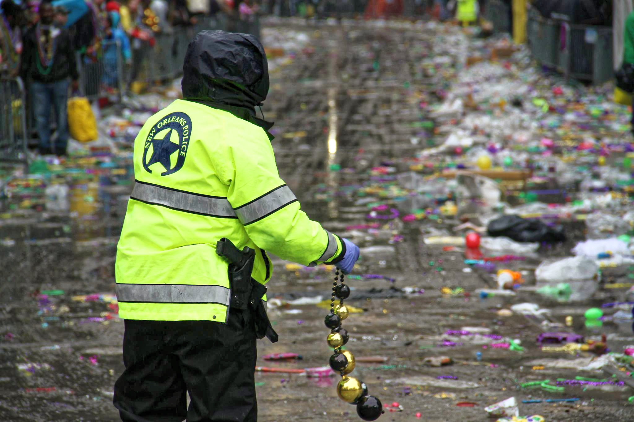 Mardi Gras revelers and beads, New Orleans