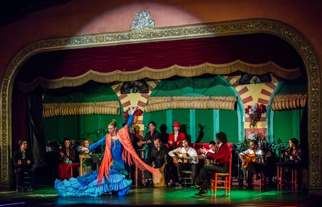 Flamenco guitarists and dancer, Seville