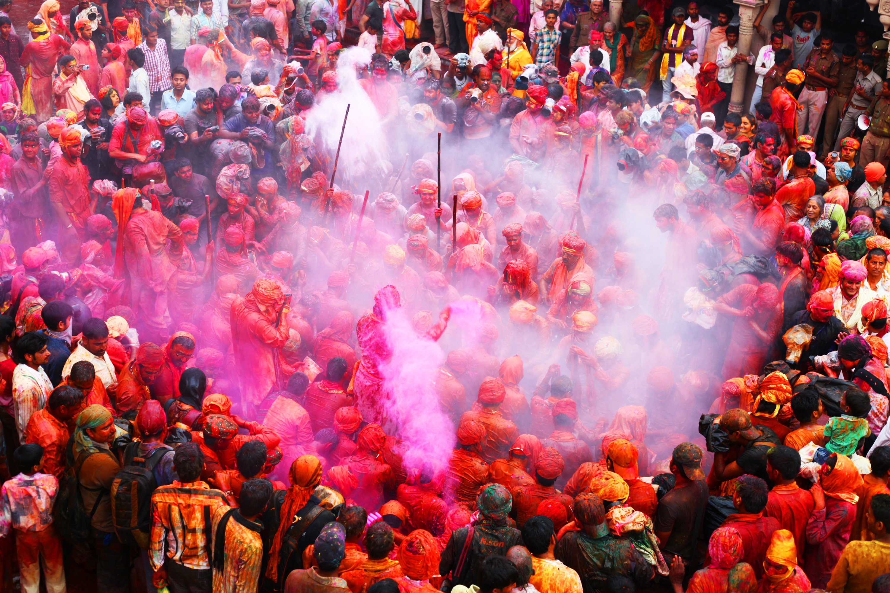 Holi festival celebration in Barsana, India