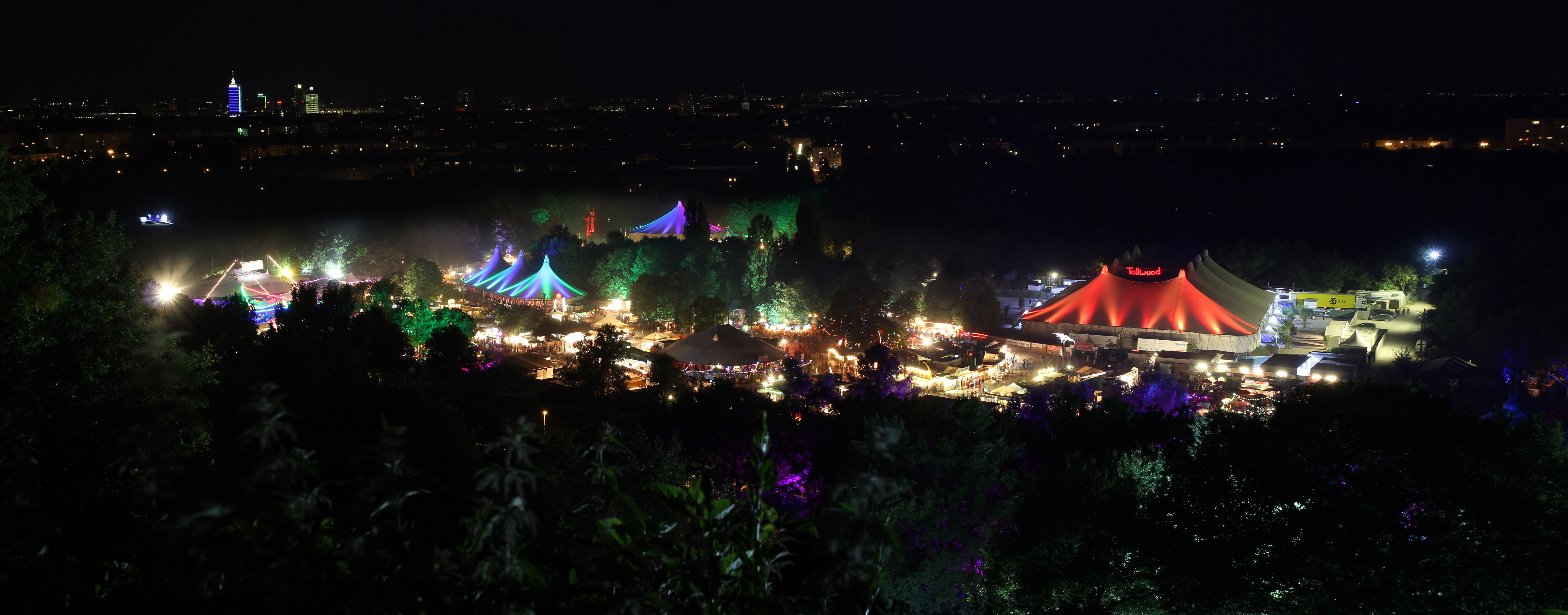Panorama of the Tollwood festival grounds, Munich