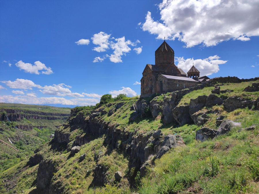 Saghmosavank Monastery on the Edge of the Gorge
