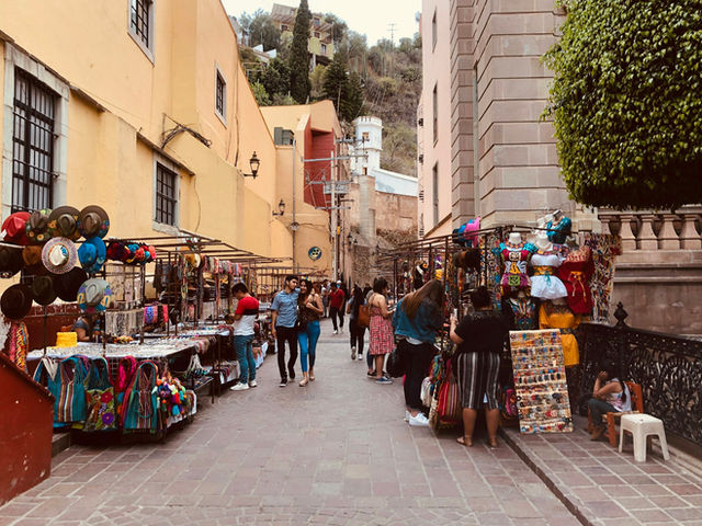 people walking on a street